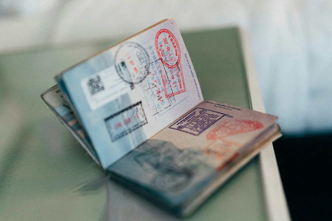 Passaporte com carimbos